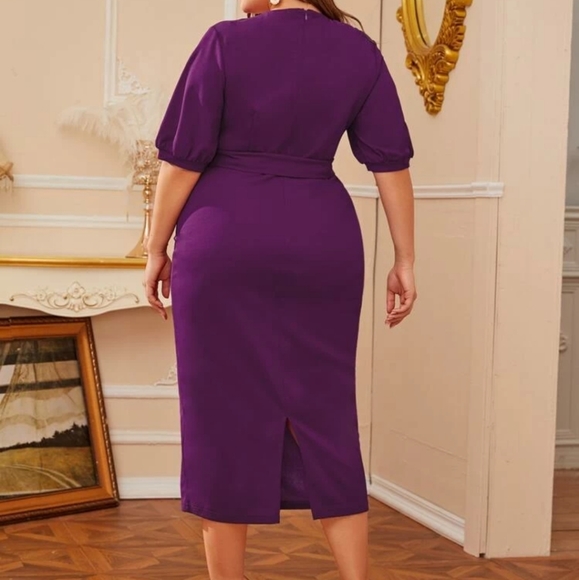 Surplice Neck with Puffy Sleeve and Belt H… - Picture 2 of 4